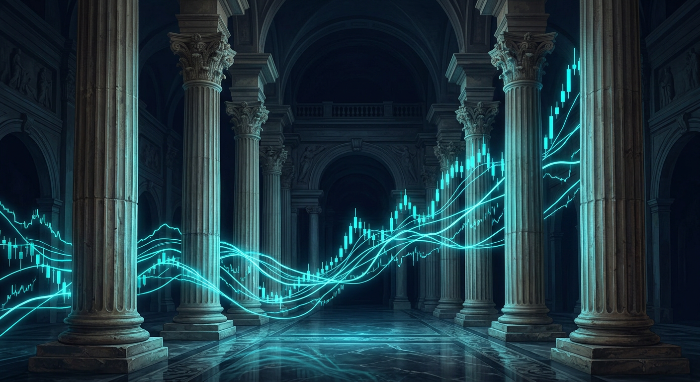 Colonne classiche con linee di grafico luminose